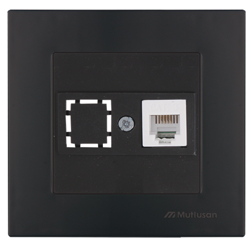 MUTLUSAN TELEFON PRİZİ SİYAH resmi