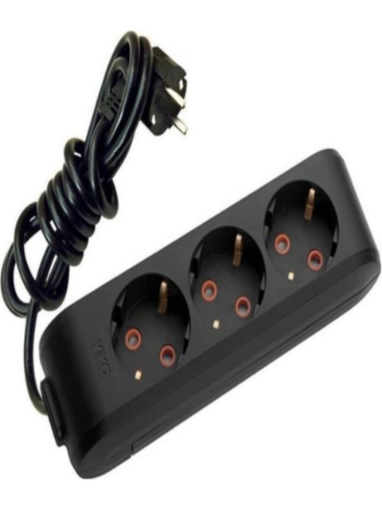 GRUP 3LÜ PRİZ VİKO 2MT SİYAH   TOP. KAB.Ç.K. resmi