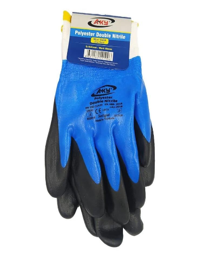 AKY DOUBLE POLYESTER ELDİVEN MAVİ SİYAH  9 NO resmi