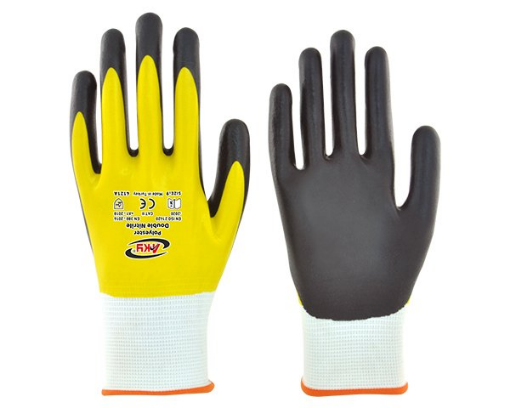 AKY DOUBLE POLYESTER ELDİVEN SARI SİYAH  9 NO resmi